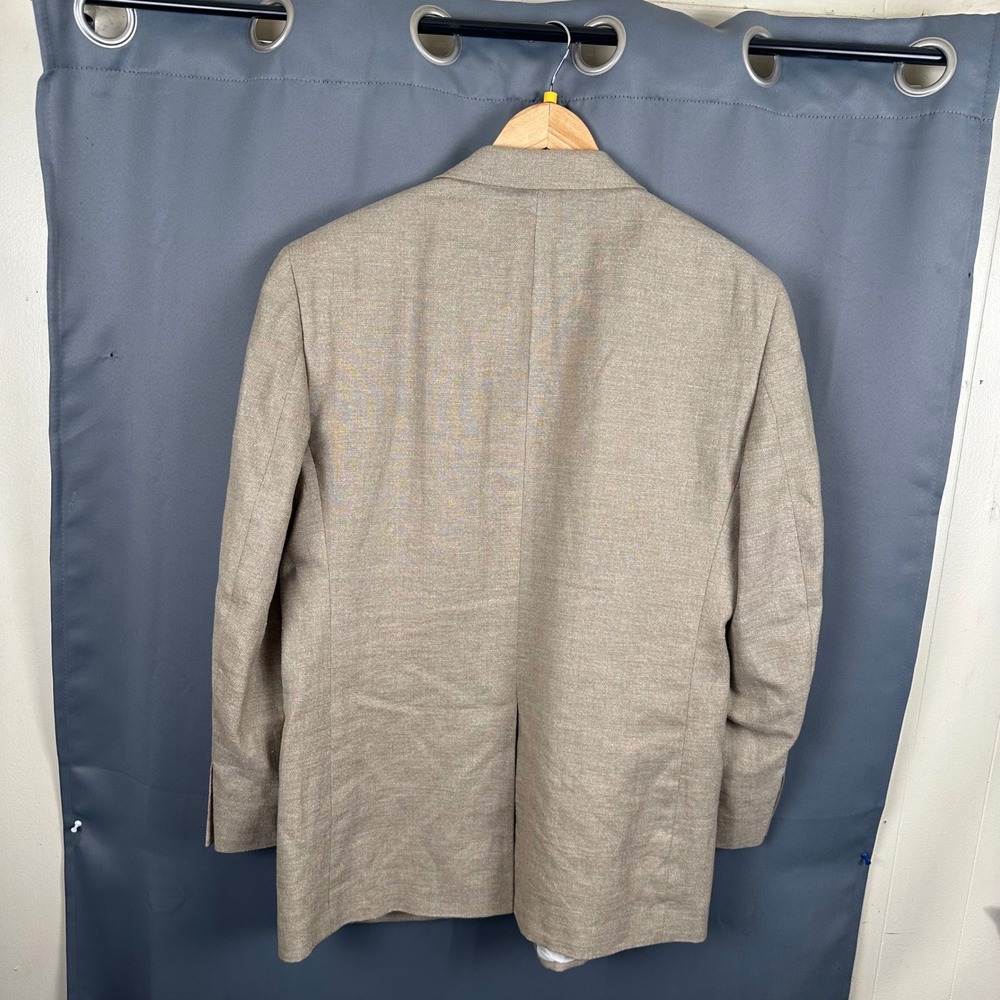 Jos. A. Bank Mens 43R Linen Wool Blend Blazer Sport Coat Tan 7717 2-Button - Picture 3 of 11